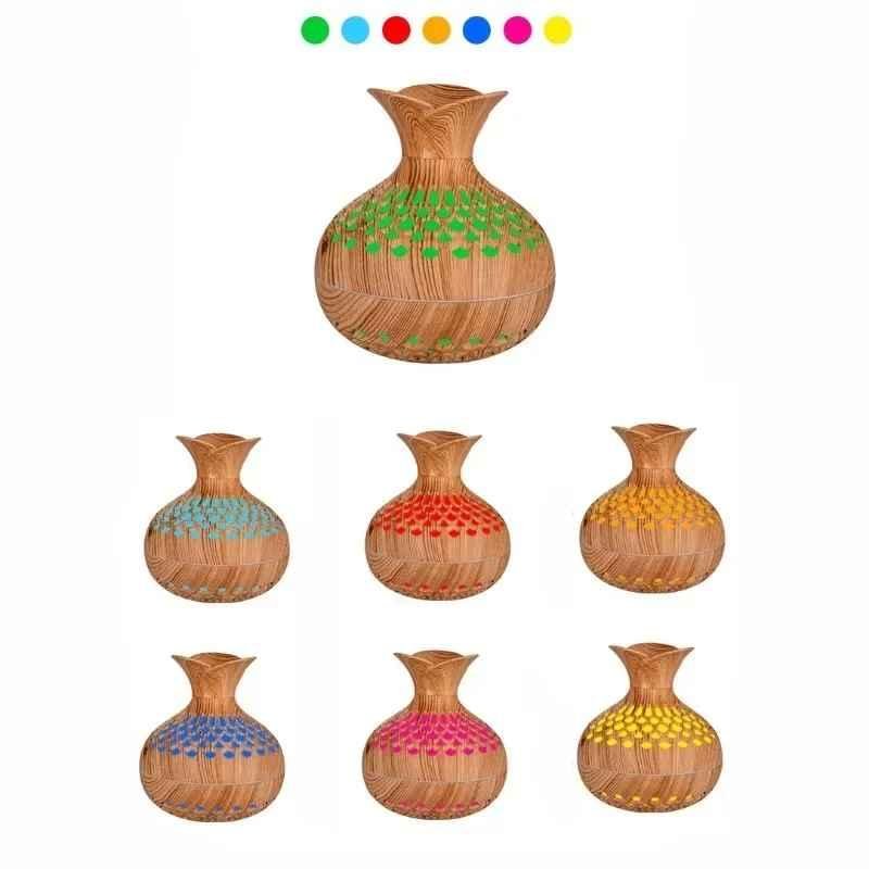 Portable Humidifier 7 Color Led Night Light USB Wood Grain - Image 2