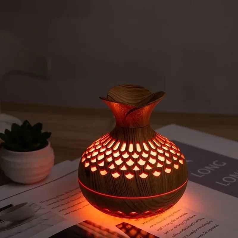 Portable Humidifier 7 Color Led Night Light USB Wood Grain - Image 4