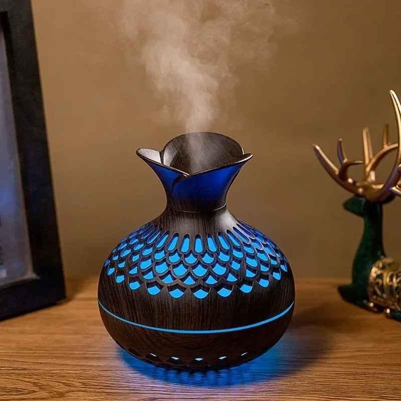 Portable Humidifier 7 Color Led Night Light USB Wood Grain - Image 6