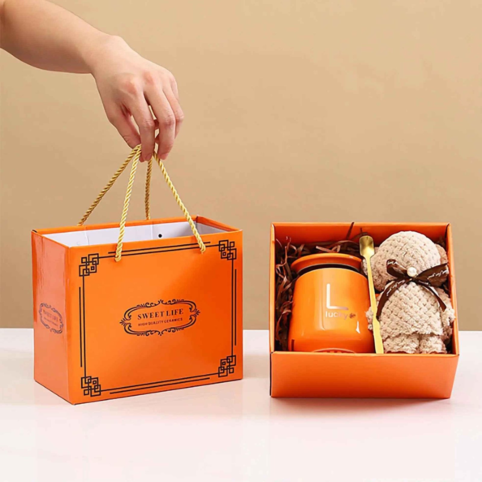 Teddy Cup Gift Box (Pink & White) - Image 5